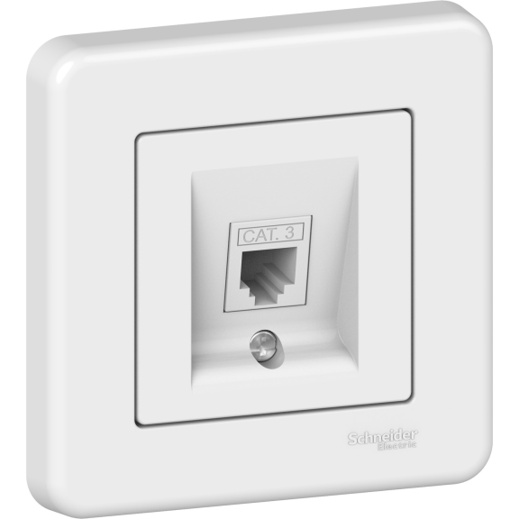Schneider Electric LNA4100121, Leona, Beyaz, Nümeris Telefon Prizi, Cat 3, Çerçeveli