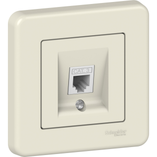 Schneider Electric LNA4100123, Leona, Krem, Nümeris Telefon Prizi, Cat 3, Çerçeveli