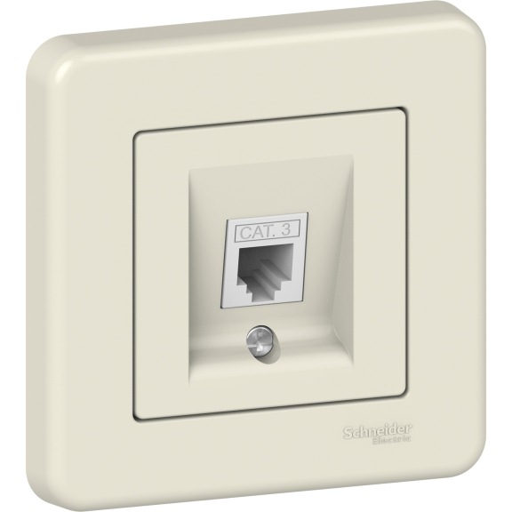 Schneider Electric LNA4100123, Leona, Krem, Nümeris Telefon Prizi, Cat 3, Çerçeveli