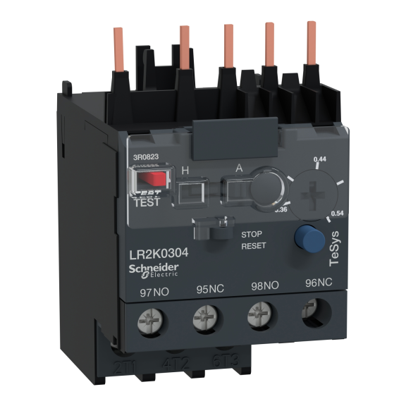 Schneider Electric LR2K0304, TeSys K, 0.36-0.54 Amper, Mini Termik Röle, Sınıf 10A