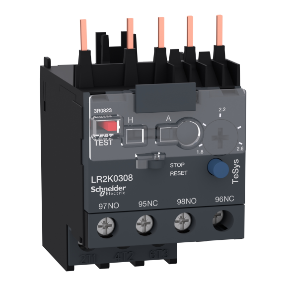 Schneider Electric LR2K0308, TeSys K, 1.8-2.6 Amper, Mini Termik Röle, Sınıf 10A