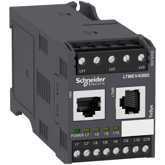 Schneider Electric LTMEV40BD, TeSys T, 4 Lojik Giriş, Gerilim Ölçümü ve Ek Genişleme Modülü, 24 Volt DC
