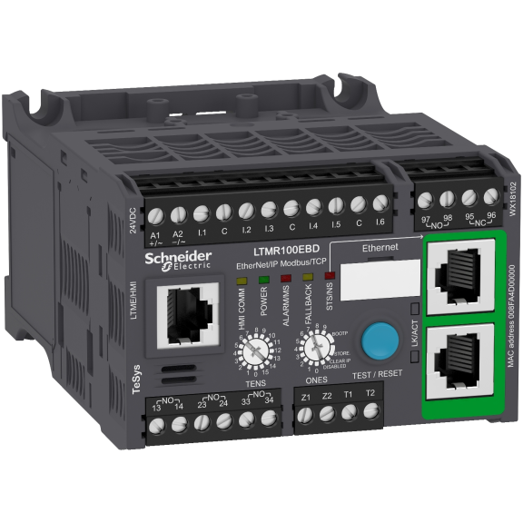 Schneider Electric LTMR100EBD, TeSys T, 5-100 Amper, Motor Kontrolörü, 24 Volt DC, Ethernet