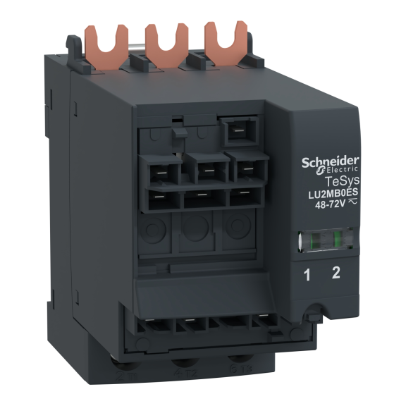 Schneider Electric LU2MB0ES, TeSys U, 32 Amper, Entegre Motor Yolvericiler için Enversör Modülü, Baz Ünite Altına Montaj, 48-72 Volt AC/DC