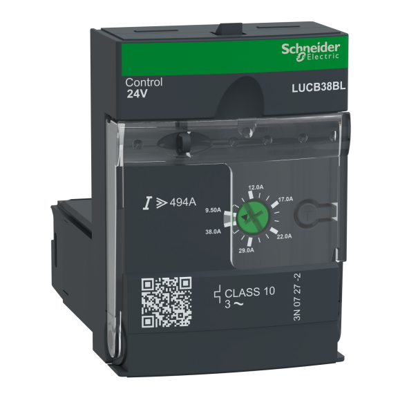 Schneider Electric LUCB38BL, TeSys U, 9.5-38 Amper, Entegre Motor Yolverici İleri Seviye Kontrol Ünitesi, Sınıf 10, Trifaze, 24 Volt DC
