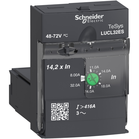 Schneider Electric LUCL32ES, TeSys U, 8-32 Amper, Entegre Motor Yolverici Manyetik Kontrol Ünitesi, Sınıf 10, Trifaze, 48-72 Volt AC/DC