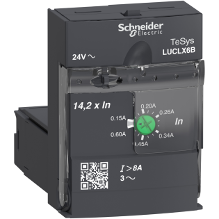 Schneider Electric LUCLX6B, TeSys U, 0.15-0.6 Amper, Entegre Motor Yolverici Manyetik Kontrol Ünitesi, Sınıf 10, Trifaze, 24 Volt AC