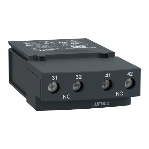 Schneider Electric LUFN02, TeSys U, Entegre Motor Yolvericiler için Yardımcı Kontak Modülü, 2NK