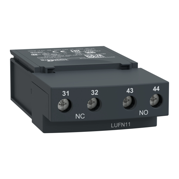 Schneider Electric LUFN11, TeSys U, Entegre Motor Yolvericiler için Yardımcı Kontak Modülü, 1NA+1NK