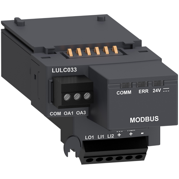 Schneider Electric LULC033, TeSys U, Entegre Motor Yolvericiler için Modbus Haberleşme Modülü, 2 Giriş