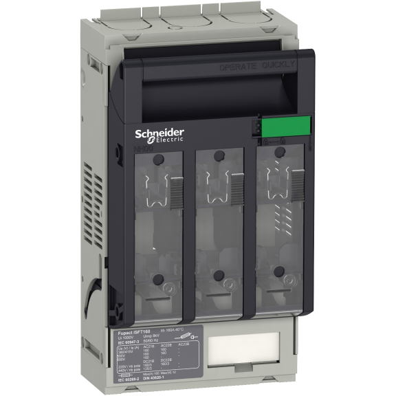 Schneider Electric LV480801, FuPact ISFT, 160 Amper, 3 Kutuplu, NH 00 Sigortalar için Yük Ayırıcı, M8 Konnektörlü
