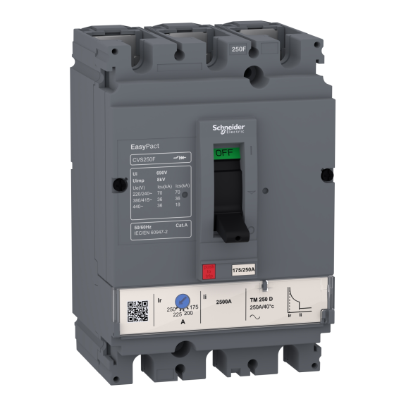 Schneider Electric LV516332, EasyPact CVS, 88-125 Amper, 3 Kutuplu, 36 kA, Kompakt Şalter, CVS160F, TM125D