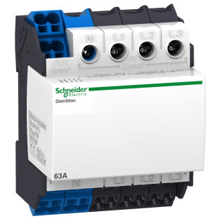 Schneider Electric LVS04040, Linergy, Pano İçi Dağıtım Bloğu, 4 Kutuplu, 63 Amper, 24 Delikli(Üstten Beslemeli)