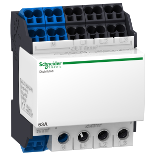 Schneider Electric LVS04041, Linergy, Pano İçi Dağıtım Bloğu, 4 Kutuplu, 63 Amper, 24 Delikli(Alttan Beslemeli)