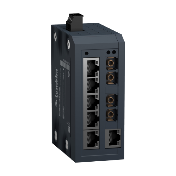 Schneider Electric MCSESU083F2CS0, Modicon Networking, Yönetilemez(Unmanaged) Endüstriyel Ethernet Switch, 6 Port TX, 2 Port FX-SM