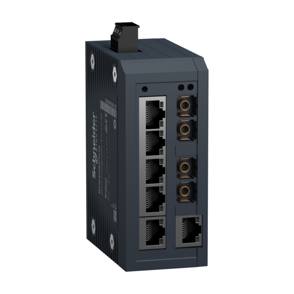 Schneider Electric MCSESU083F2CU0, Modicon Networking, Yönetilemez(Unmanaged) Endüstriyel Ethernet Switch, 6 Port TX, 2 Port FX-MM