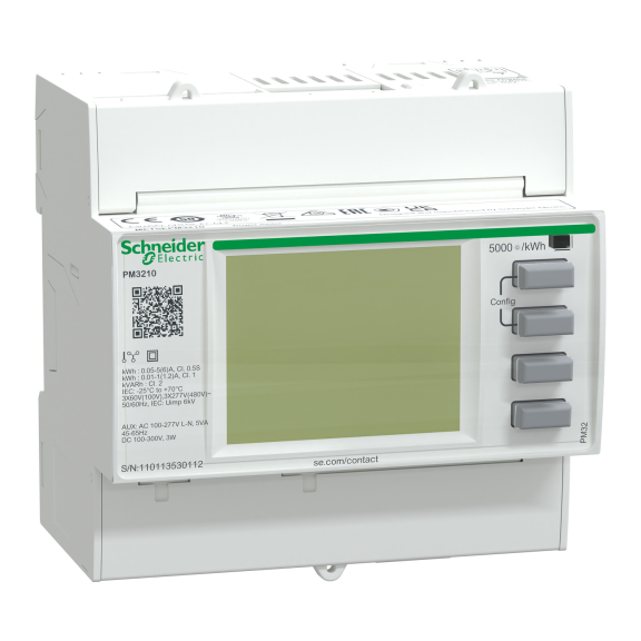Schneider Electric METSEPM3210, PowerLogic PM3000, Enerji Analizörü, Darbe Çıkışlı, DIN Ray Tipi