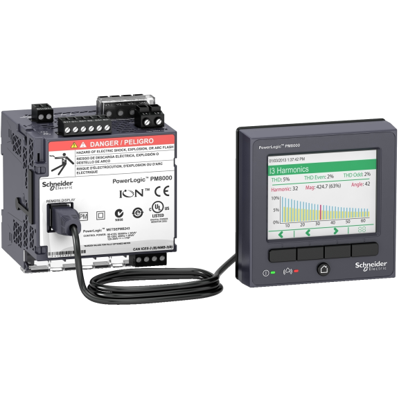 Schneider Electric METSEPM8214, PowerLogic PM8000, Enerji Kalite Analizörü, DIN Ray Tipi, Uzaktan İzleme, 24 Volt DC