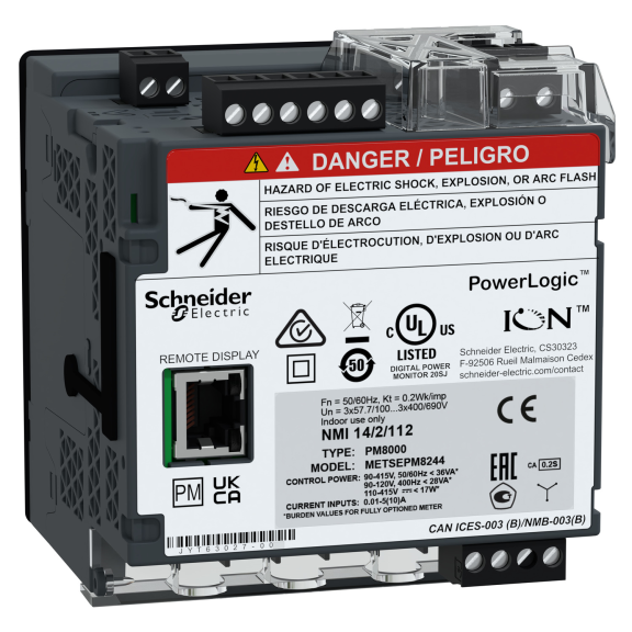 Schneider Electric METSEPM8244, PowerLogic PM8000, Enerji Kalite Analizörü, DIN Ray Tipi, Uzaktan İzleme