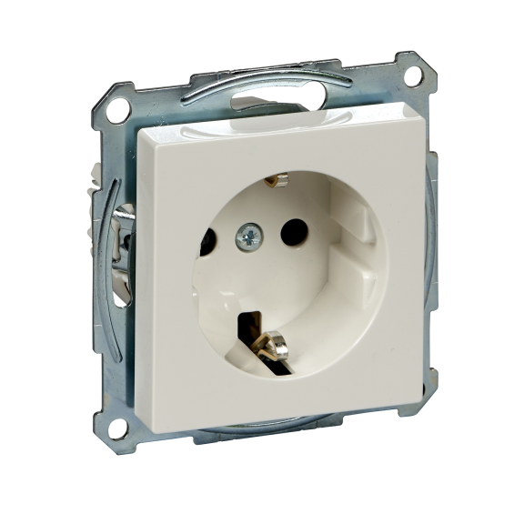 Schneider Electric MTN2300-0319, Merten System M, Beyaz, Topraklı Priz, Çocuk Korumalı