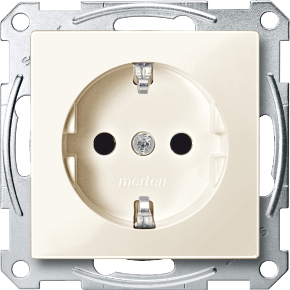 Schneider Electric MTN2300-0344, Merten System M, Krem, Topraklı Priz, Çocuk Korumalı