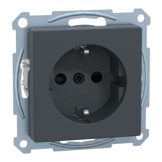 Schneider Electric MTN2300-0414, Merten System M, Antrasit, Topraklı Priz, Çocuk Korumalı