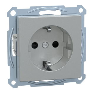 Schneider Electric MTN2300-0460, Merten System M, Alüminyum, Topraklı Priz, Çocuk Korumalı