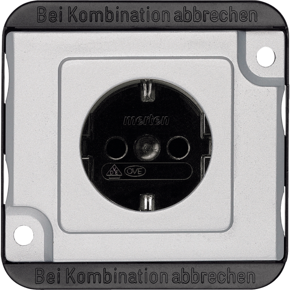 Schneider Electric MTN2300-7060, Merten Anti-Vandalizm, Alüminyum, Topraklı Priz, Çocuk Korumalı, Vidasız Bağlantı