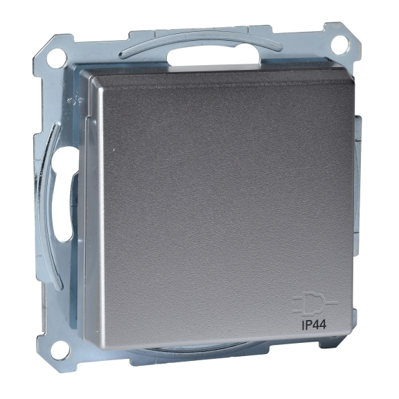 Schneider Electric MTN2314-0460, Merten System M, Alüminyum, Kapaklı Topraklı Priz, Çocuk Korumalı, IP44