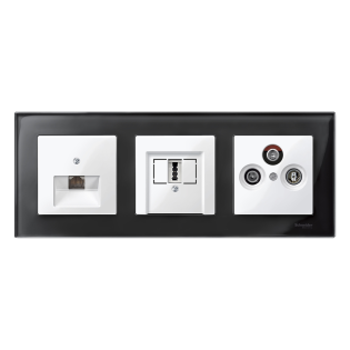 Schneider Electric MTN296019, Merten System M, Beyaz, USB, HDMI, VGA ve Hoparlör Kapağı