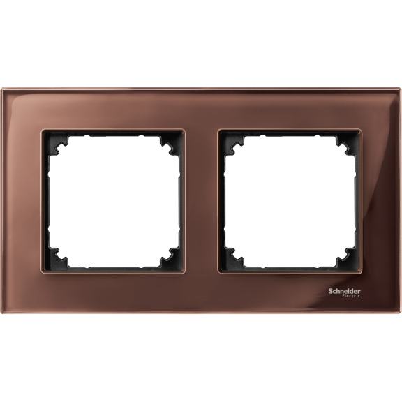 Schneider Electric MTN4020-3215, Merten System M-Elegance Glass, Maun Kahverengi, İkili Çerçeve
