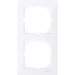Schneider Electric MTN4020-3625, Merten System M-Pure, Aktif Beyaz, İkili Çerçeve