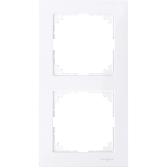 Schneider Electric MTN4020-3625, Merten System M-Pure, Aktif Beyaz, İkili Çerçeve