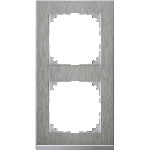 Schneider Electric MTN4020-3646, Merten System M-Pure Decor, Metal, İkili Çerçeve