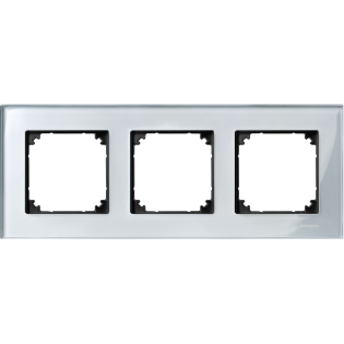 Schneider Electric MTN4030-3260, Merten System M-Elegance Glass, Gümüşi Elmas, Üçlü Çerçeve