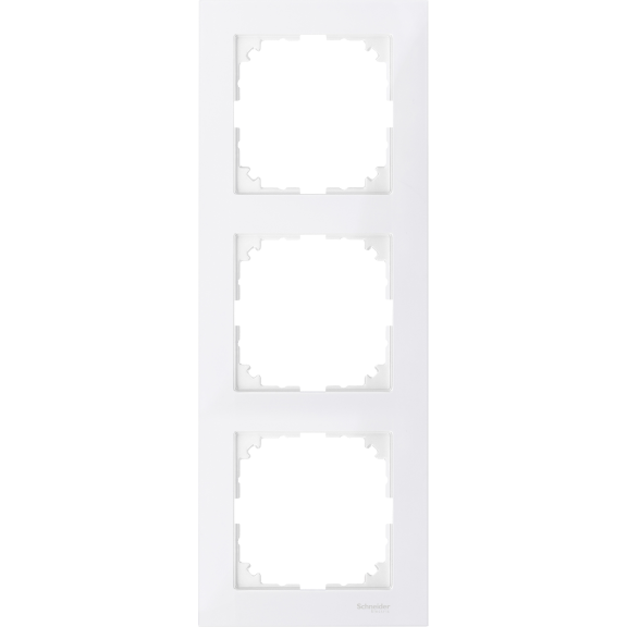 Schneider Electric MTN4030-3619, Merten System M-Pure, Beyaz, Üçlü Çerçeve