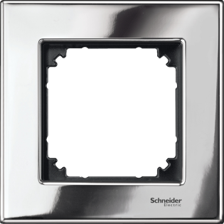 Schneider Electric MTN403139, Merten System M-Elegance Metal, Krom, Tekli Çerçeve