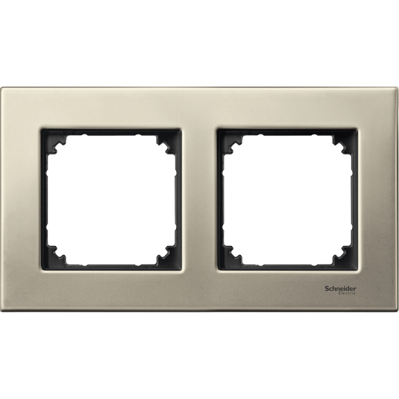 Schneider Electric MTN403205, Merten System M-Elegance Metal, Titanyum, İkili Çerçeve