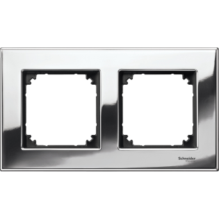 Schneider Electric MTN403239, Merten System M-Elegance Metal, Krom, İkili Çerçeve