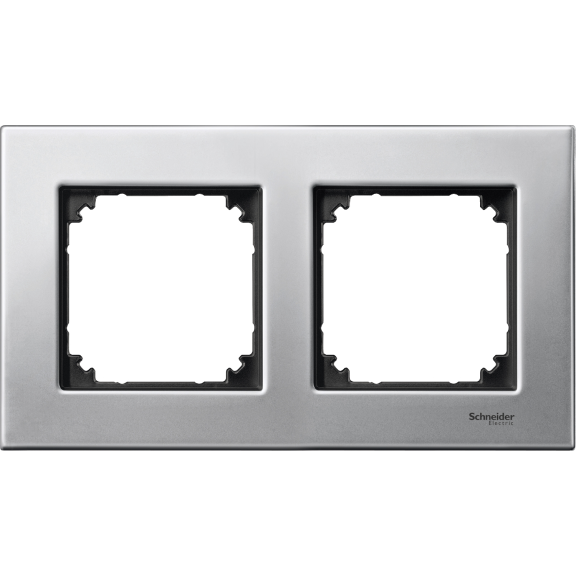 Schneider Electric MTN403260, Merten System M-Elegance Metal, Platinyum Gümüşü, İkili Çerçeve