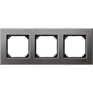 Schneider Electric MTN403314, Merten System M-Elegance Metal, Rodyum Grisi, Üçlü Çerçeve