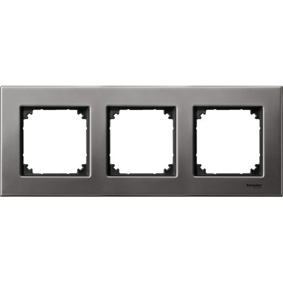 Schneider Electric MTN403314, Merten System M-Elegance Metal, Rodyum Grisi, Üçlü Çerçeve
