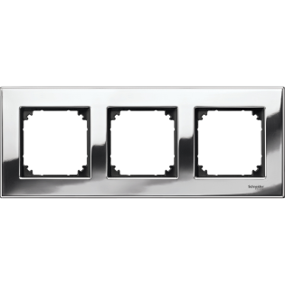 Schneider Electric MTN403339, Merten System M-Elegance Metal, Krom, Üçlü Çerçeve