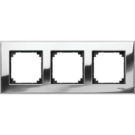 Schneider Electric MTN403339, Merten System M-Elegance Metal, Krom, Üçlü Çerçeve