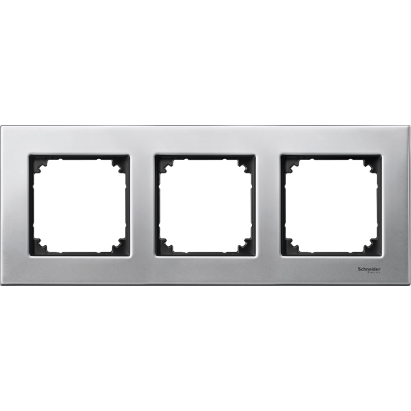 Schneider Electric MTN403360, Merten System M-Elegance Metal, Platinyum Gümüşü, Üçlü Çerçeve