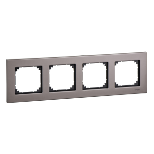 Schneider Electric MTN403414, Merten System M-Elegance Metal, Rodyum Grisi, Dörtlü Çerçeve