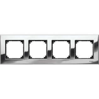 Schneider Electric MTN403439, Merten System M-Elegance Metal, Krom, Dörtlü Çerçeve