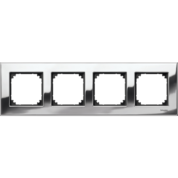 Schneider Electric MTN403439, Merten System M-Elegance Metal, Krom, Dörtlü Çerçeve