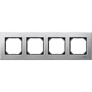 Schneider Electric MTN403460, Merten System M-Elegance Metal, Platinyum Gümüşü, Dörtlü Çerçeve