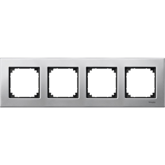 Schneider Electric MTN403460, Merten System M-Elegance Metal, Platinyum Gümüşü, Dörtlü Çerçeve